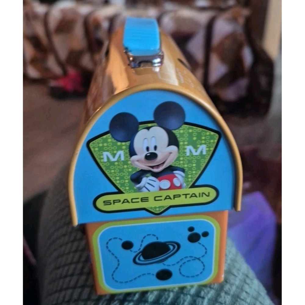 Mickey Mouse Small Tin How Many Planets 6 inches long 2 inches wide 3 1/2 high - Picture 5 of 6